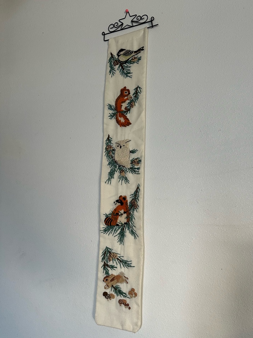 Vintage embroidered wall decor